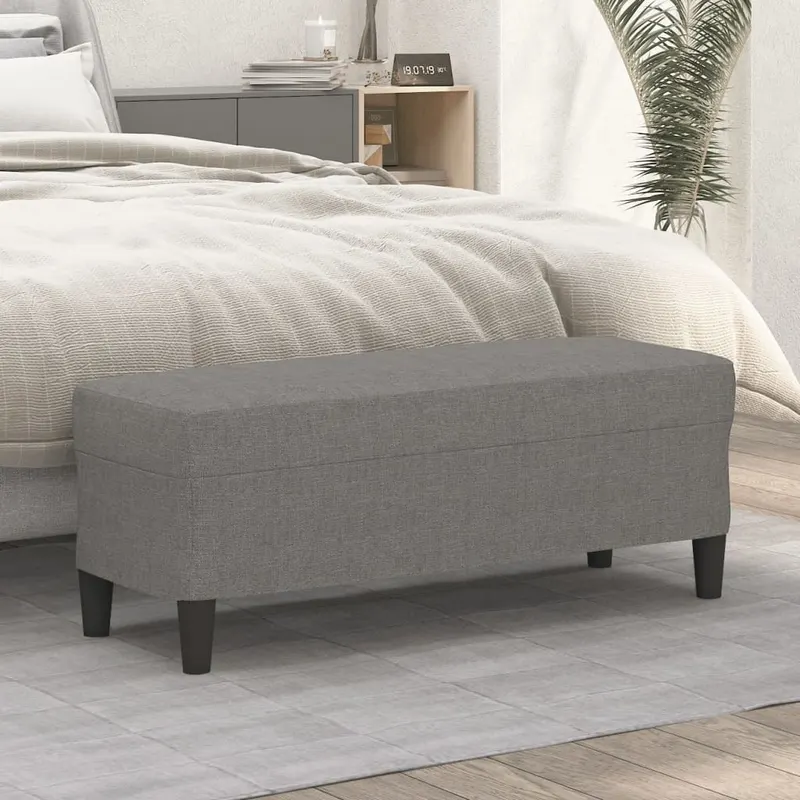banca, gri inchis, 100x35x41 cm, textil