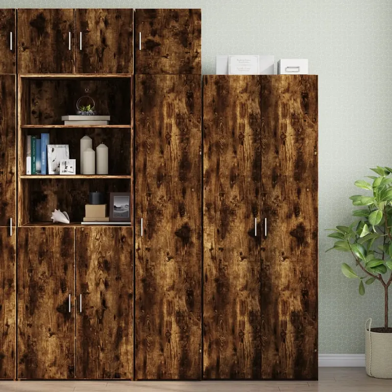 dulap de depozitare slim, stejar fumuriu, 40x42,5x225 cm, lemn