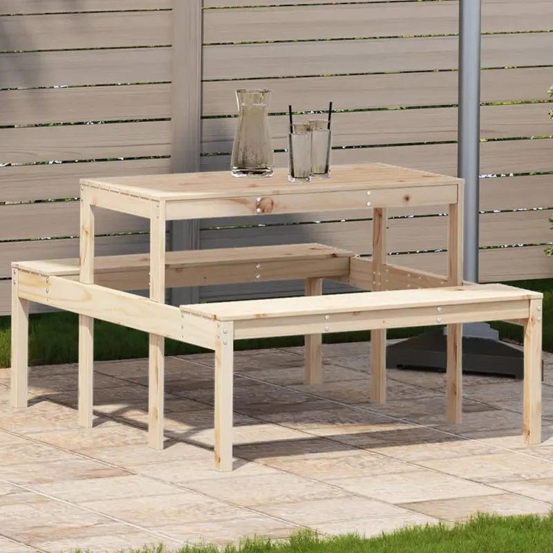 masa de picnic, 110x134x75 cm, lemn masiv de pin