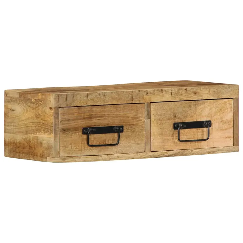 dulap tv montat pe perete 60x30x19 cm, lemn masiv de mango brut