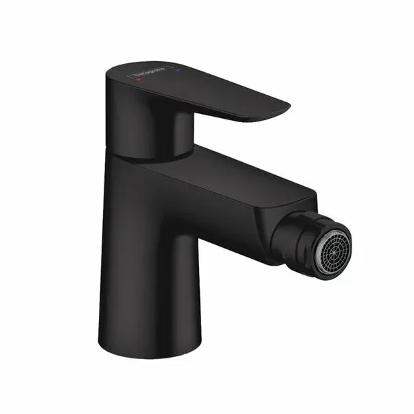 Baterie bideu Hansgrohe Talis E cu ventil Pop-Up negru mat