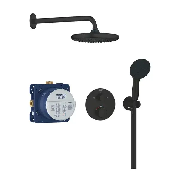 Sistem de dus Grohe 348832430, Vitalio Start, tip incastrare incastrat, pentru dus, termostat, negru