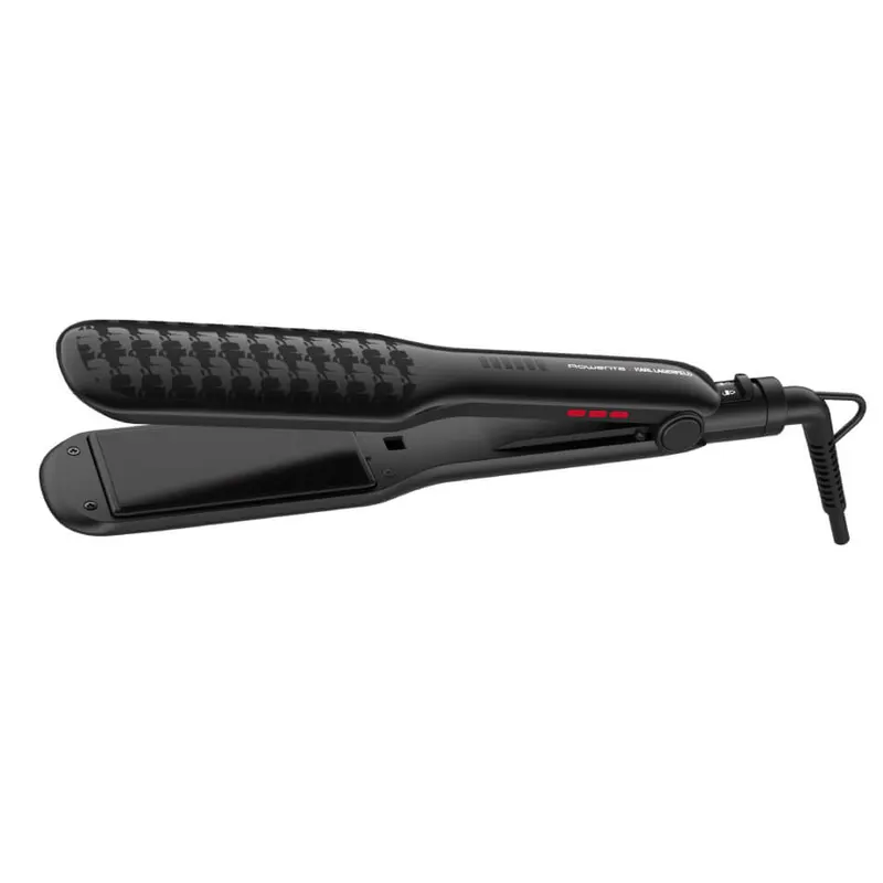 Placa de par Rowenta x Karl Lagerfeld Extra Liss SF411LF0, invelis Keratin Glow, temperatura ajustabila 130 C - 230 C, afisaj LED, varf rece