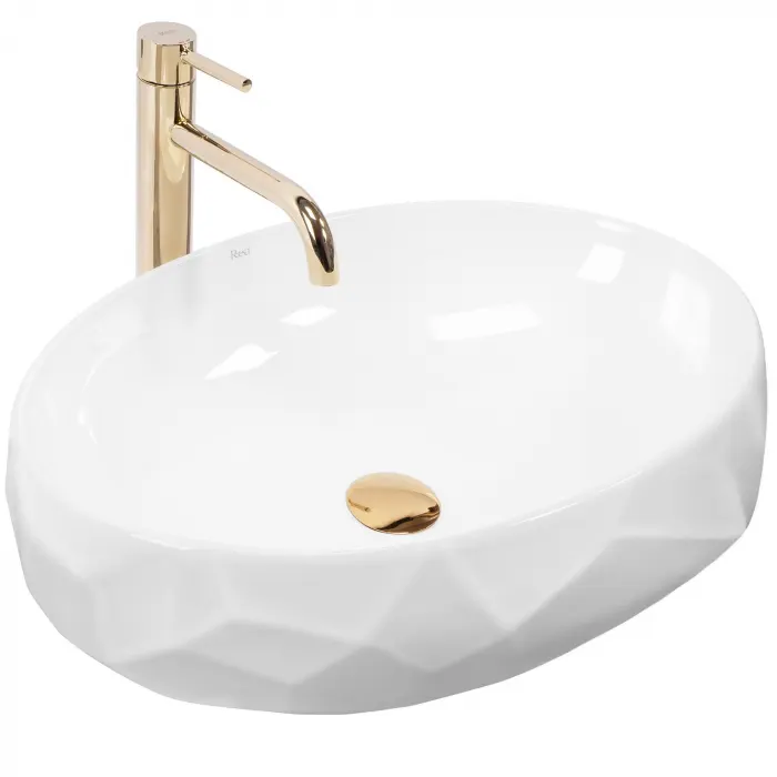 Lavoar 3D haxagon, pentru blat REA Maya 60 cm